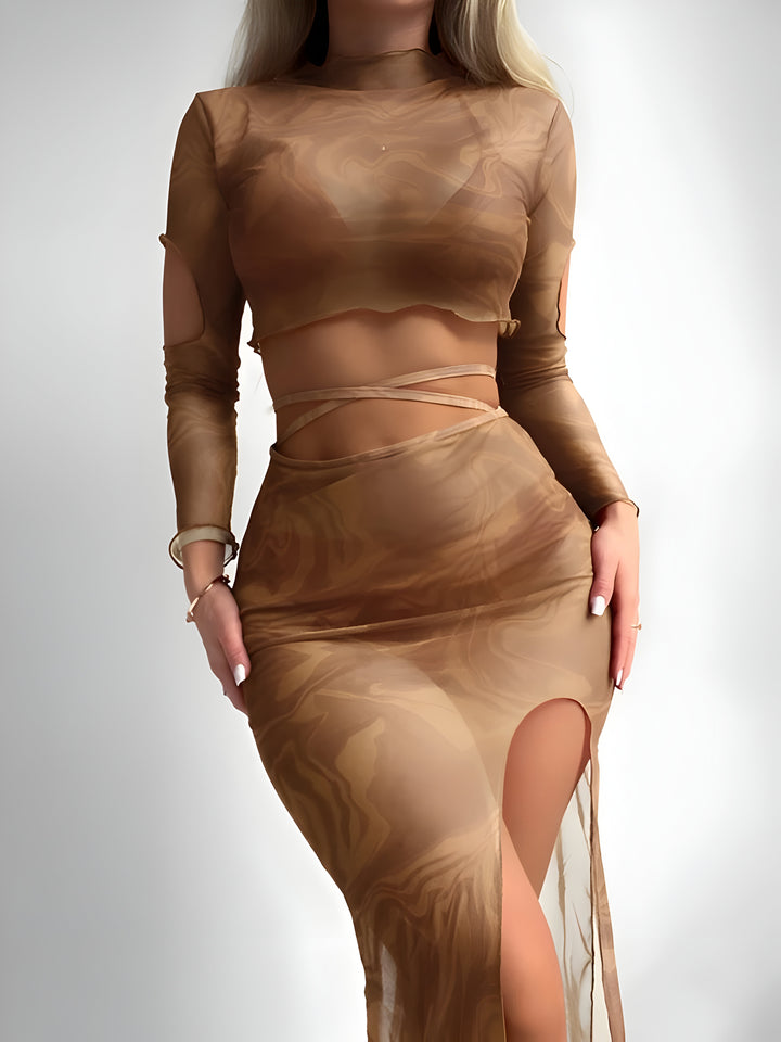 Sienna  Strappy Mesh Dress Set